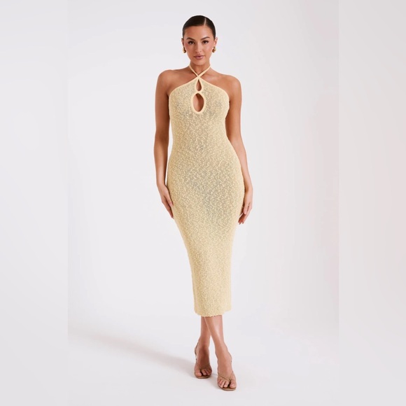 Kahali Boucle Halter Midi Dress - Meshki - Picture 4 of 10